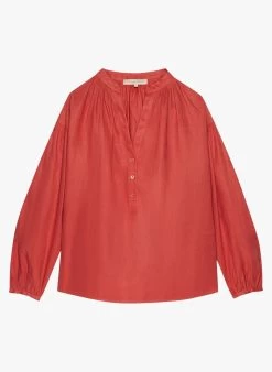 Vanessa Bruno NIPOA - Linnen Blouse Met Tuniekhals | Rood 9 Vanessa Bruno NIPOA - Linnen Blouse Met Tuniekhals | Rood -Chic Verkoop 4090324