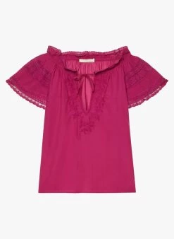 Vanessa Bruno AVA - Blouse Van Kant En Katoen | Roze -Chic Verkoop 4090347