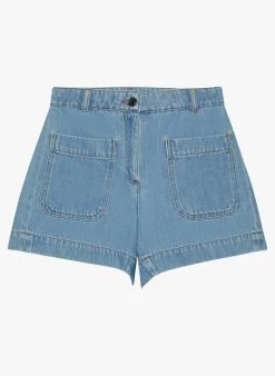 Vanessa Bruno TELIAS - Kort, Katoenen Spijkershort | Jeans Stone -Chic Verkoop 4090392