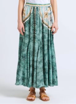 Mes Demoiselles MADAD - Halflange, Gerende Rok | Blauw