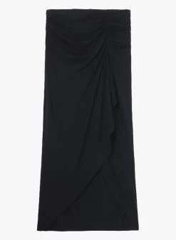 IRO KALES - Lange Rok Met Volants | Zwart -Chic Verkoop 4093634