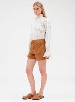 CLAUDIE PIERLOT CHRIS - Leren Short | Beige 11 CLAUDIE PIERLOT CHRIS - Leren Short | Beige -Chic Verkoop 4096324