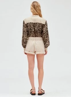 CLAUDIE PIERLOT ETUDE - Katoenen Short Met Paperbagtaille | Beige -Chic Verkoop 4096326