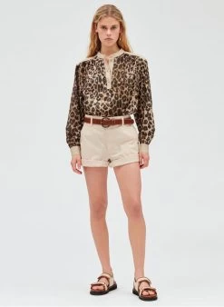 CLAUDIE PIERLOT ETUDE - Katoenen Short Met Paperbagtaille | Beige