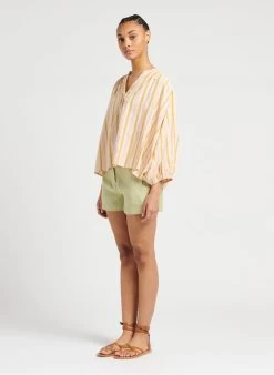 SEE U SOON Straight-fit Short Met Rits | Groen -Chic Verkoop 4098480