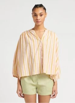 SEE U SOON Wijde Blouse Met Strepen | Beige