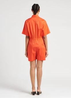 PAUL SMITH Playsuit Van Stretchkatoen | Oranje -Chic Verkoop 4098670