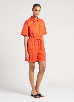 PAUL SMITH Playsuit Van Stretchkatoen | Oranje -Chic Verkoop 4098671