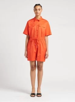 PAUL SMITH Playsuit Van Stretchkatoen | Oranje