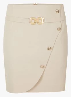 MORGAN JDRIA - Korte Wikkelrok Van Katoenmix | Beige -Chic Verkoop 4105291