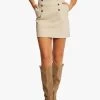 MORGAN Korte Rok Katoenblend | Beige -Chic Verkoop 4105352