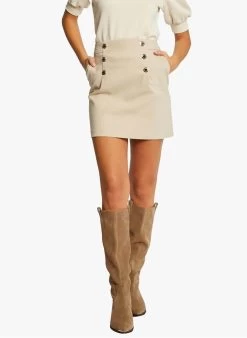 MORGAN Korte Rok Katoenblend | Beige