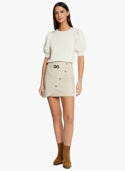 MORGAN JDRIA - Korte Wikkelrok Van Katoenmix | Beige -Chic Verkoop 4105448