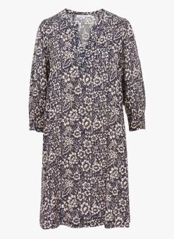 GERARD DAREL JAHNICE - Korte Jurk Met Tuniekhals En Print | Blauw -Chic Verkoop 4108387