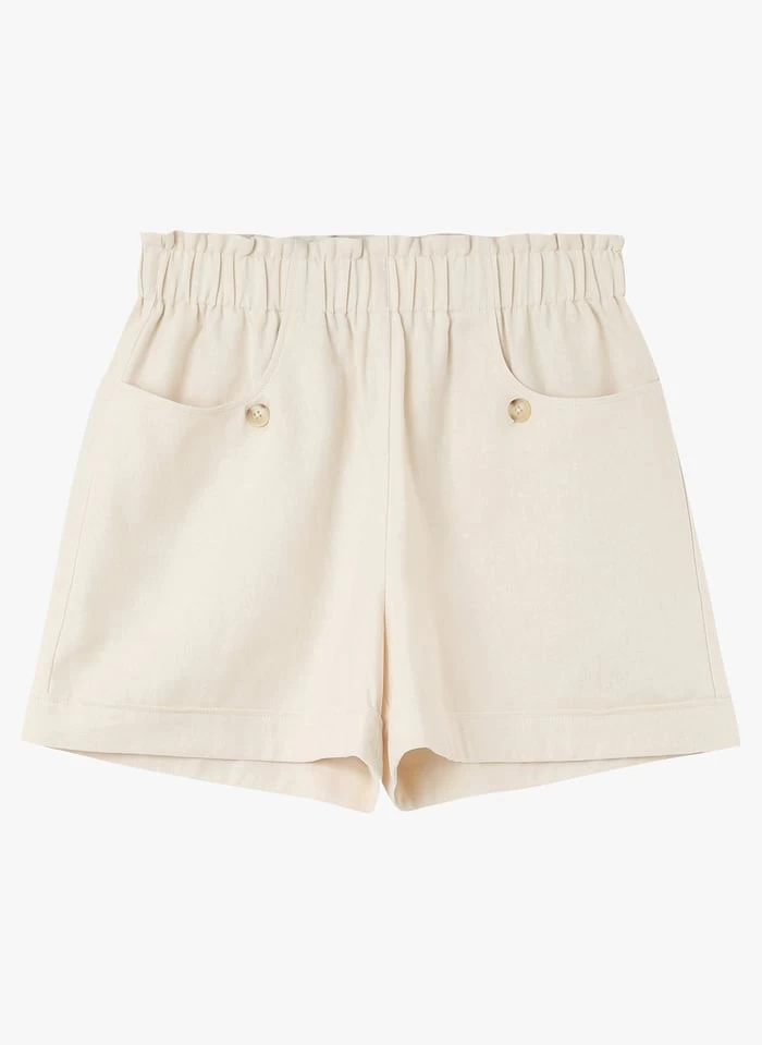 JEROME - Katoenen Short Met Fronsjes En Volants | Wit 5 JEROME - Katoenen Short Met Fronsjes En Volants | Wit - Afbeelding 3