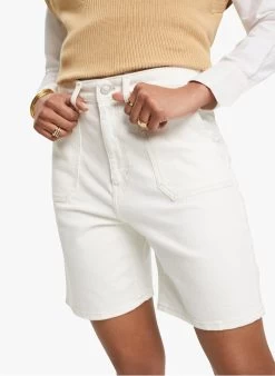 ESPRIT Wijd Short Met Hoge Taille | Wit -Chic Verkoop 4111595