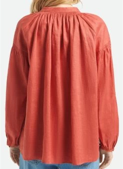 Vanessa Bruno NIPOA - Linnen Blouse Met Tuniekhals | Rood 8 Vanessa Bruno NIPOA - Linnen Blouse Met Tuniekhals | Rood -Chic Verkoop 4113268