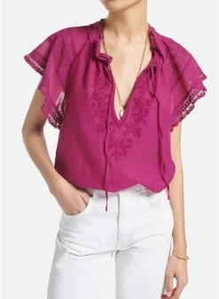 Vanessa Bruno AVA - Blouse Van Kant En Katoen | Roze