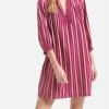 Vanessa Bruno ALANIS - Gestreepte, Katoenen Jurk Met Tuniekhals | Roze -Chic Verkoop 4113321