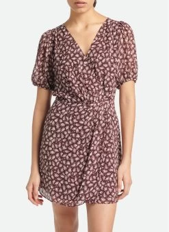 Vanessa Bruno AZALEE - Korte Jurk Van Viscose Met Print | Bruin -Chic Verkoop 4113367