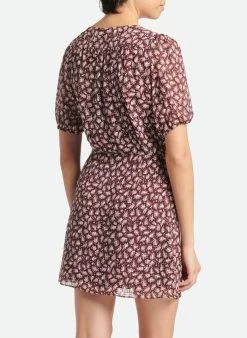 Vanessa Bruno AZALEE - Korte Jurk Van Viscose Met Print | Bruin -Chic Verkoop 4113371