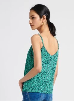 LE TEMPS DES CERISES JANNA - Topje Met V-hals En Bloemmotief | Groen -Chic Verkoop 4114998