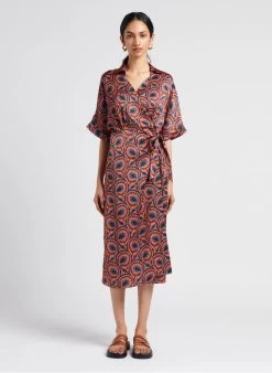 MAISON 123 GARANCE - Lange Wikkeljurk Met Print | Veelkleurig