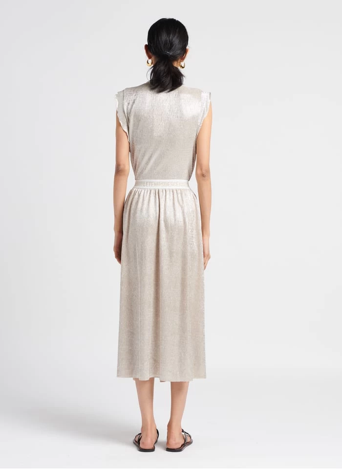 LE TEMPS DES CERISES LATOBA - Halflange Plissérok Met Glanzend Garen | Grijs 7 LE TEMPS DES CERISES LATOBA - Halflange Plissérok Met Glanzend Garen | Grijs - Afbeelding 5