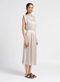 LE TEMPS DES CERISES LATOBA - Halflange Plissérok Met Glanzend Garen | Grijs 10 LE TEMPS DES CERISES LATOBA - Halflange Plissérok Met Glanzend Garen | Grijs -Chic Verkoop 4115054