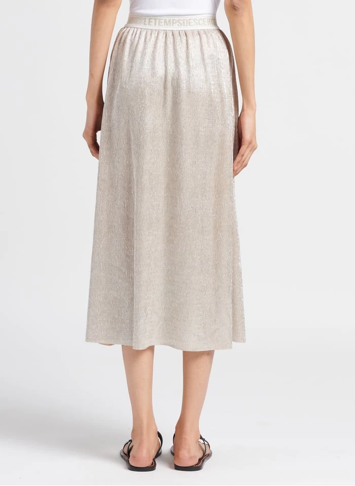 LE TEMPS DES CERISES LATOBA - Halflange Plissérok Met Glanzend Garen | Grijs 4 LE TEMPS DES CERISES LATOBA - Halflange Plissérok Met Glanzend Garen | Grijs - Afbeelding 2