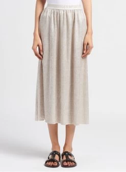 LE TEMPS DES CERISES LATOBA - Halflange Plissérok Met Glanzend Garen | Grijs