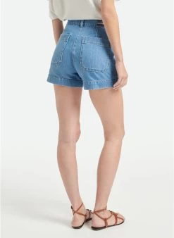 Vanessa Bruno TELIAS - Kort, Katoenen Spijkershort | Jeans Stone -Chic Verkoop 4115601