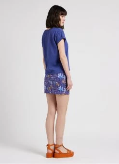 Sessun MANEA - Korte, Rechte Rok Van Katoenmix | Violet -Chic Verkoop 4115953