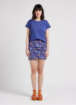 Sessun MANEA - Korte, Rechte Rok Van Katoenmix | Violet -Chic Verkoop 4115954