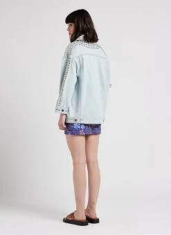 Sessun MANEA - Korte, Rechte Rok Van Katoenmix | Violet -Chic Verkoop 4115957