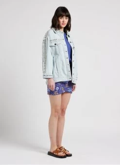 Sessun MANEA - Korte, Rechte Rok Van Katoenmix | Violet -Chic Verkoop 4115958