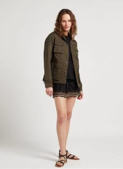 TWINSET Short Van Stretchkatoen Met Kant | Zwart -Chic Verkoop 4120911