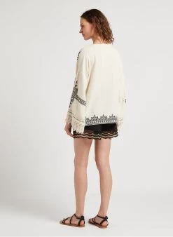 TWINSET Short Van Stretchkatoen Met Kant | Zwart -Chic Verkoop 4120916