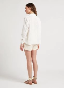 JEROME - Katoenen Short Met Fronsjes En Volants | Wit 21 JEROME - Katoenen Short Met Fronsjes En Volants | Wit -Chic Verkoop 4120968