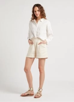 JEROME - Katoenen Short Met Fronsjes En Volants | Wit 20 JEROME - Katoenen Short Met Fronsjes En Volants | Wit -Chic Verkoop 4120969