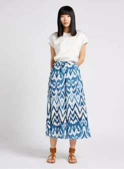GERARD DAREL BLANCHE - Lange Rok Met Print | Blauw -Chic Verkoop 4121447