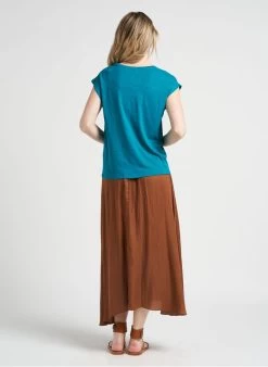 JINA - Halflange, Gerende Rok | Oranje -Chic Verkoop 4123224