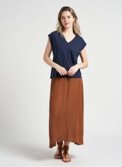 JINA - Halflange, Gerende Rok | Oranje -Chic Verkoop 4123231