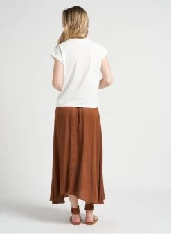 JINA - Halflange, Gerende Rok | Oranje -Chic Verkoop 4123234