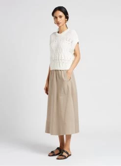 CLOSED Halflange, Katoenen Rok | Beige -Chic Verkoop 4123568