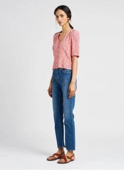 GERARD DAREL CANDIDE - Blouse Met Print En Volants | Rood -Chic Verkoop 4123733