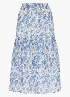 GERARD DAREL BADICE - Halflange, Katoenen Rok Met Print | Blauw -Chic Verkoop 4123905