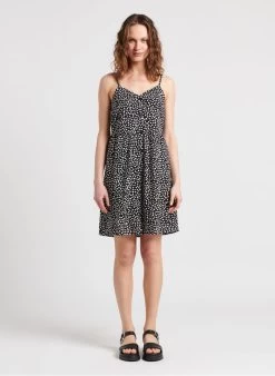 Pieces TALA - Korte Jurk Met V-hals En Stippenmotief | Zwart