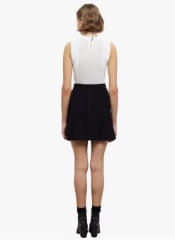 THE KOOPLES Korte A-lijnrok Met Ajour | Zwart -Chic Verkoop 4124697