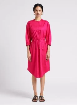 Max Mara Leisure SHEREE - Halflange, Ruimvallende, Katoenen Jurk Met Maokraag | Roze